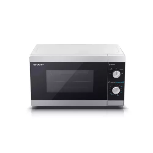 SHARP YC-MS01ES mikrohullámú sütő, 20 L, 800W, mechanikus, teljesítményfokozatok: 5, kiolvasztó funkció