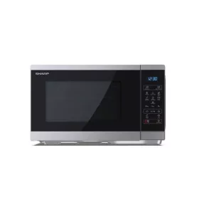   SHARP YC-MS252AE-S 25L, digitális mikrohullámú sütő, 900W, teljesítményfokozatok: 11, Eco funkció, Ezüst/Fekete