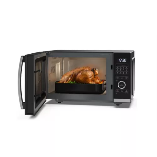 SHARP YC-QG254AEB 25L, forgótányér nélküli, grilles mikrohullámú sütő, mikro: 900W, grill: 1000W, fokozatok:10