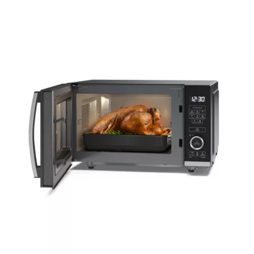 SHARP YC-QS204AEB 20L, forgótányér nélküli, mikrohullámú sütő, 800W, teljesítményfokozatok: 10, ECO funkció, Fekete