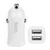 HOCO Z12 autós töltő 2 USB aljzat 12W, gyorstöltő, FEHÉR