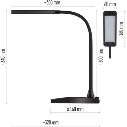 Emos Z7599B Eddy fekete asztali LED lámpa