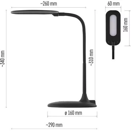 Emos Z7602B LED Stella fekete asztali lámpa