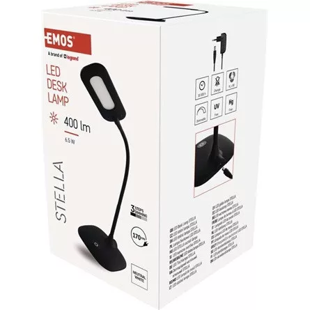 Emos Z7602B LED Stella fekete asztali lámpa