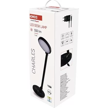 Emos Z7628B Charles fekete LED asztali lámpa