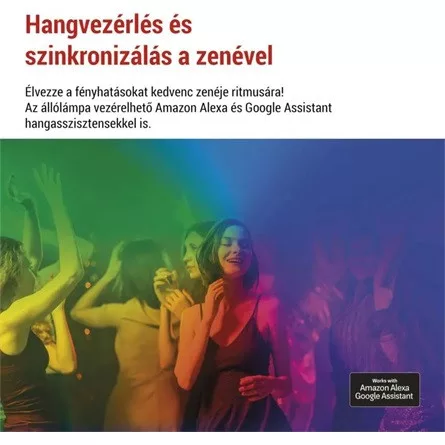 Emos GoSmart fekete, 175 cm, meleg fehér / RGBIC WiFi állólámpa