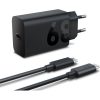 LENOVO hálózati töltő Type-C aljzat (68W, PD gyorstöltő + Type-C kábel) FEKETE (Gigapack csomagolás)