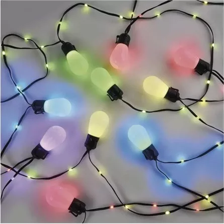 Emos GoSmart 15x parti izzók, 15 m, kültéri és beltéri, RGBIC WiFi LED fényfüzér