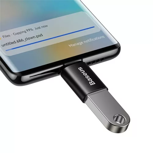 Baseus Ingenuity Mini USB Type-C – USB Type-A OTG adapter, fekete