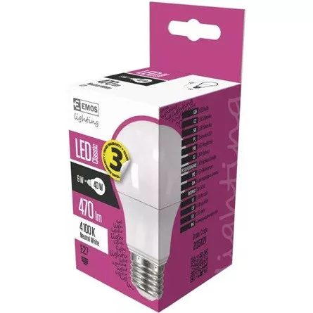 Emos ZQ5121 classic A60 40W 470lumen E27 LED gömb izzó