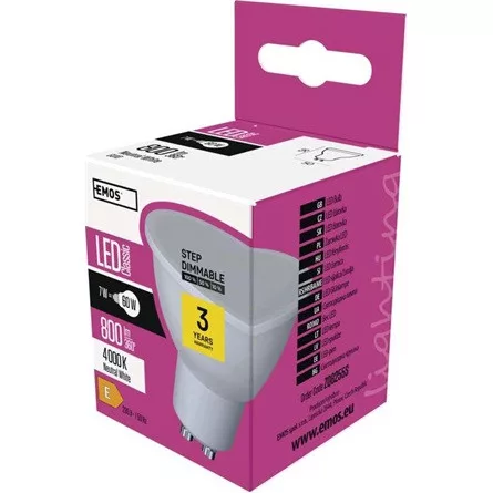 Emos ZQ8255S GU10/7W (60W)/800 lm/természetes fehér Classic MR16 LED izzó