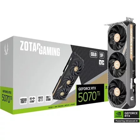 Zotac GeForce RTX 5070 Ti Solid OC 16GB GDDR7 256-bit grafikus kártya SFF